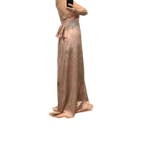 Rochas Pre-Fall 2017 Rose Gold Silk Versailles Evening Gown Small - Picture 13 of 16